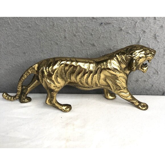 Vintage Masters of The Universe Tiger Solid Brass Battle Cat Motu MCM Rare Heavy - Picture 2 of 16